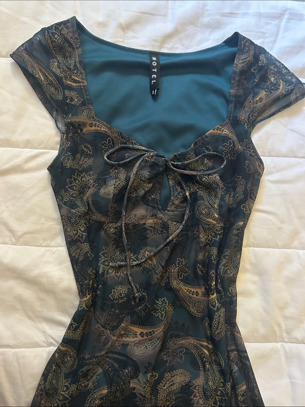 Motel rocks teal summer dress